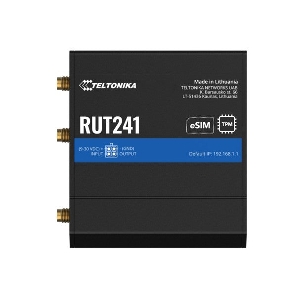 Teltonika RUT241 eSIMâ„¢ Industrial 4G Router,Global Version, Instant LTE Failover, Compact and Powerful Industrial 4G LTE Ro