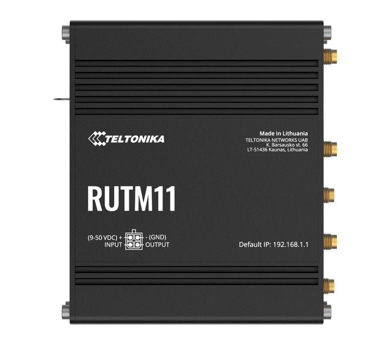 Teltonika RUTM11 Industrial 4G LTE Dual-band Wi-Fi, 4 x Gigabit RJ45 ports, USB, and up to 128 tag/port-based VLANs, PSU incl