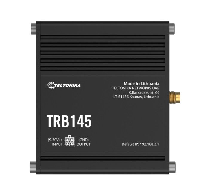 Teltonika TRB145 Industrial Rugged LTE RS485 Gateway, 4G/LTE (Cat 1), Equipped with RS485, Compatible with Industrial DNP3, P