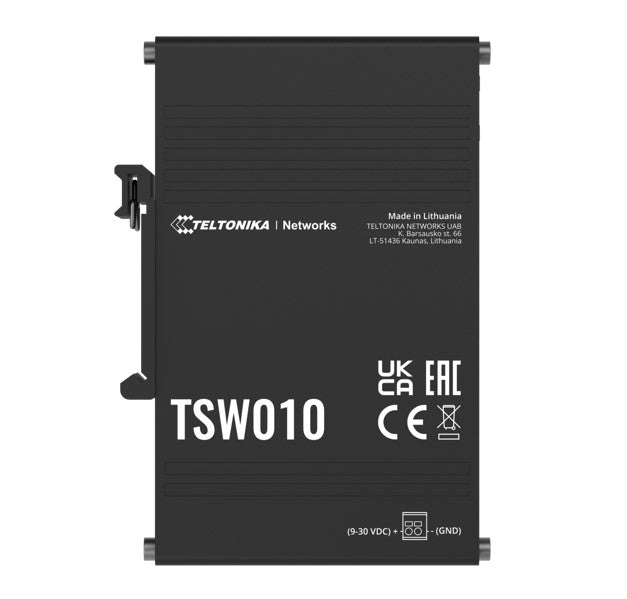Teltonika TSW010 DIN Rail Ethernet Switch, 5x Ethernet Ports with speeds of up to 100 Mbps, Integrated DIN Rail Bracket, Plug and Play, PSU excluded By Teltonika - Buy Now - NZ $73.78 At The Tech Geeks New Zealand