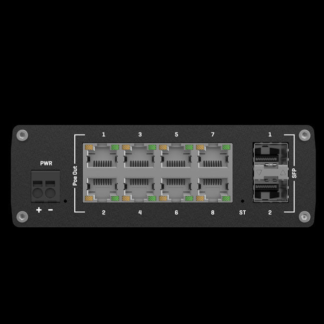Teltonika TSW202 Managed PoE+ Ethernet Switch, Supports Profinet, 2 SFP Ports, 8 Gigabit Ethernet Ports Providing 30W of Powe (3)