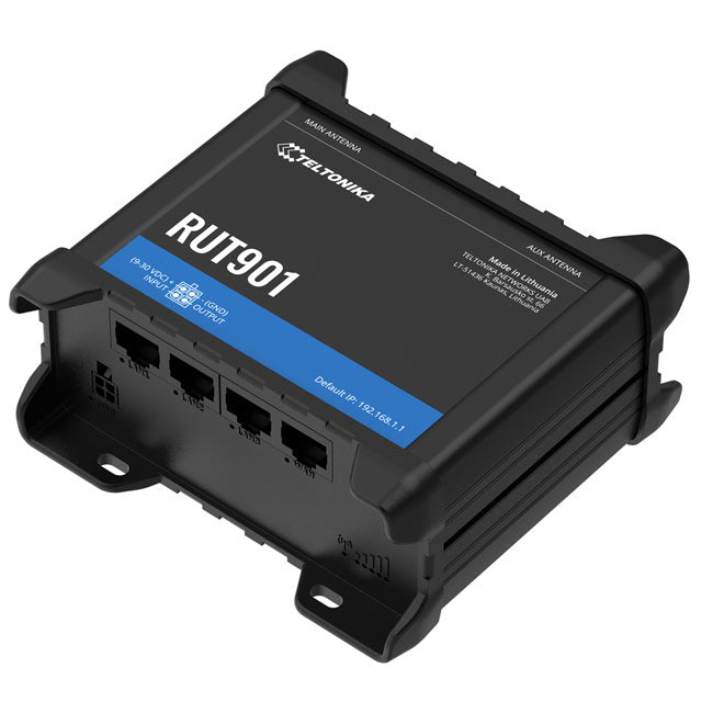 Teltonika RUT901 Industrial Cellular Router, 4G LTE (Cat 4), Dual SIM, Wi-Fi, MQTT, Modbus TCP, DNP3, PSU included (3)