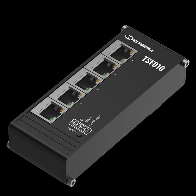 Teltonika TSF010 Flat Ethernet Switch, 3-Pin Power Input, Flat and Compact Design, Plug-and-Play, 7-57 VDC, PSU excluded (3)