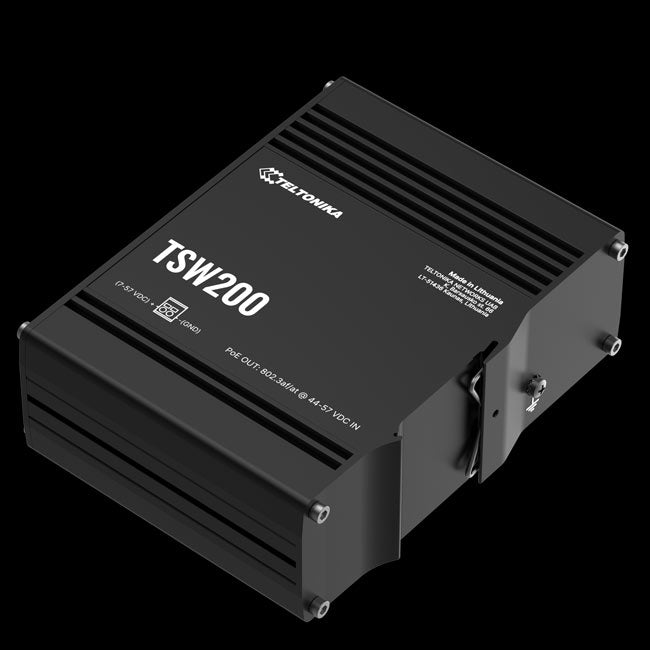 Teltonika TSW200 Industrial PoE+ Ethernet Switch, 2x SFP Ports, 8x PoE+ Ports with speeds up to 1000 Mbps, Power Up to 240 W, (2)