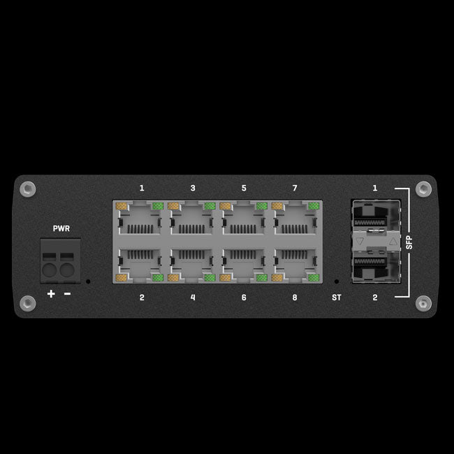 Teltonika TSW212 Managed Ethernet Switch, L2 with additional L3 Features, Supports Profinet, 8 x Gigabit Ethernet Ports, 2 x (3)
