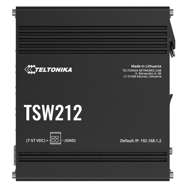 Teltonika TSW212 Managed Ethernet Switch, L2 with additional L3 Features, Supports Profinet, 8 x Gigabit Ethernet Ports, 2 x