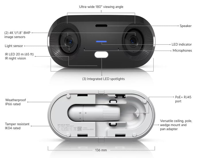 UVC-G6-180-W Ubiquiti UniFi Protect G6 180° Panoramic AI Camera (White) (3)