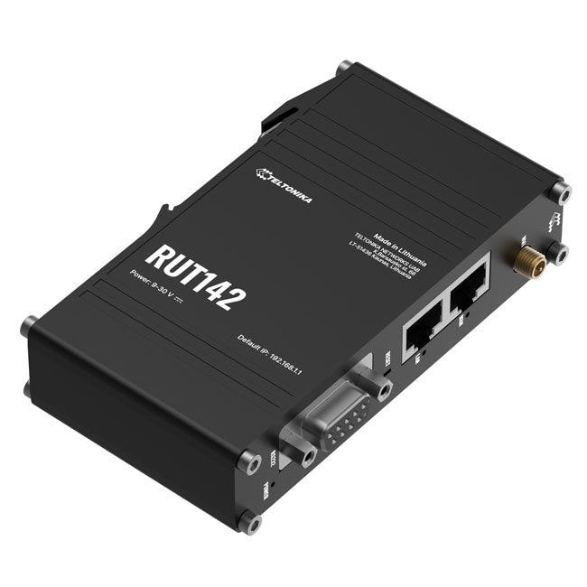 Teltonika RUT142 Industrial Router, Wi-Fi 4, RS232 for Serial Communication, Integrated DIN Rail Bracket, 3-Pin Power Connector, PSU excluded By Teltonika - Buy Now - NZ $134.64 At The Tech Geeks New Zealand