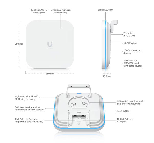 E7 Campus Ubiquiti Unifi Enterprise-grade Indoor/Outdoor Access Point By Ubiquiti - Buy Now - NZ $1711.71 At The Tech Geeks New Zealand
