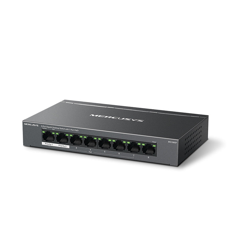 MS108GP Mercusys 8-Port Gigabit Desktop Switch with 7-Port PoE+