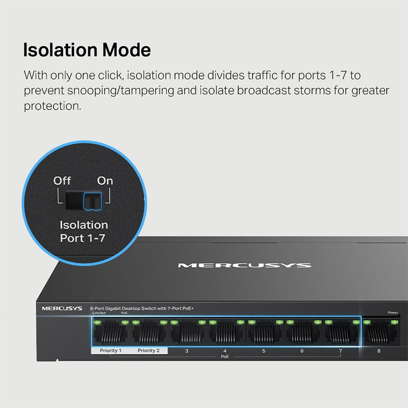 MS108GP Mercusys 8-Port Gigabit Desktop Switch with 7-Port PoE+ (6)