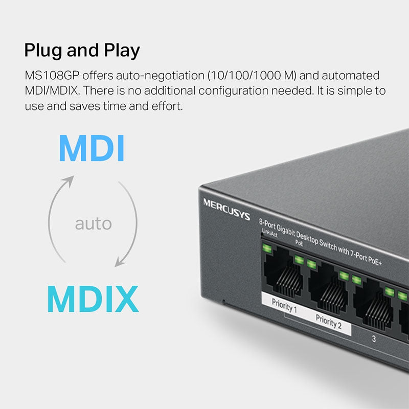 MS108GP Mercusys 8-Port Gigabit Desktop Switch with 7-Port PoE+ (7)