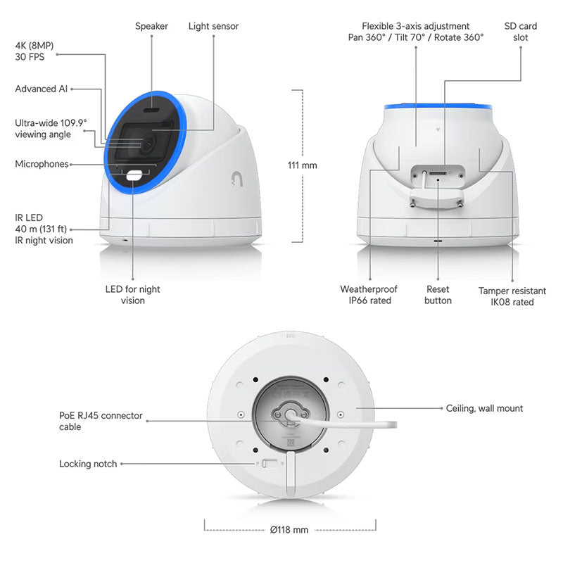 UVC-AI-Turret-B Ubiquiti UniFi Protect Camera G5 AI Turret (Black) (11)