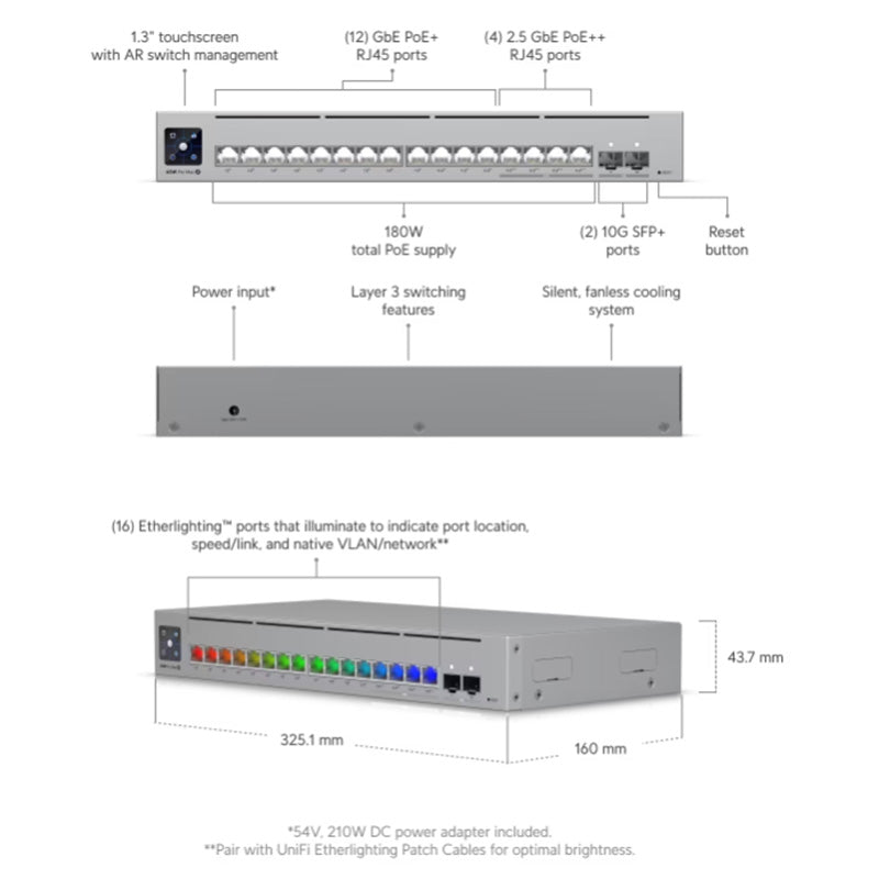 USW-Pro-Max-16-PoE (180W) Ubiquiti UniFi Switch Pro Max 16 Port PoE By Ubiquiti - Buy Now - NZ $987.94 At The Tech Geeks New Zealand