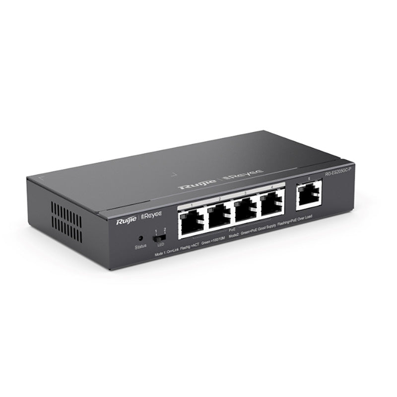 RG-ES205GC-P Ruijie Reyee 5 Port PoE+ Switch By Ruijie - Buy Now - NZ $161 At The Tech Geeks New Zealand