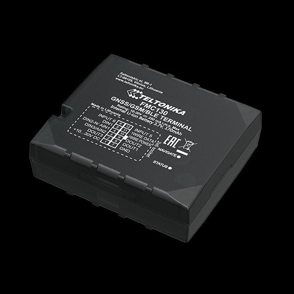 Teltonika FMC130 Hard Wired Fleet Management System - High Gain GNSS and IoT/GSM Antennas, Internal Backup Battery