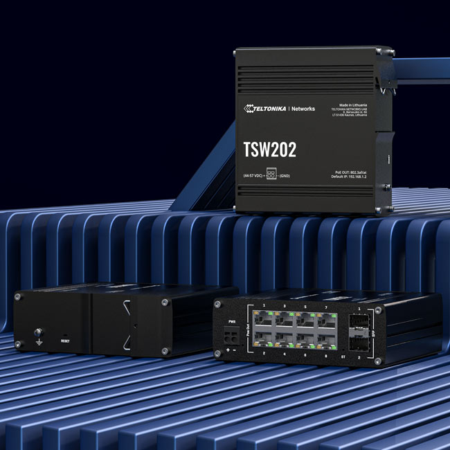Teltonika TSW202 Managed PoE+ Ethernet Switch, Supports Profinet, 2 SFP Ports, 8 Gigabit Ethernet Ports Providing 30W of Powe (5)