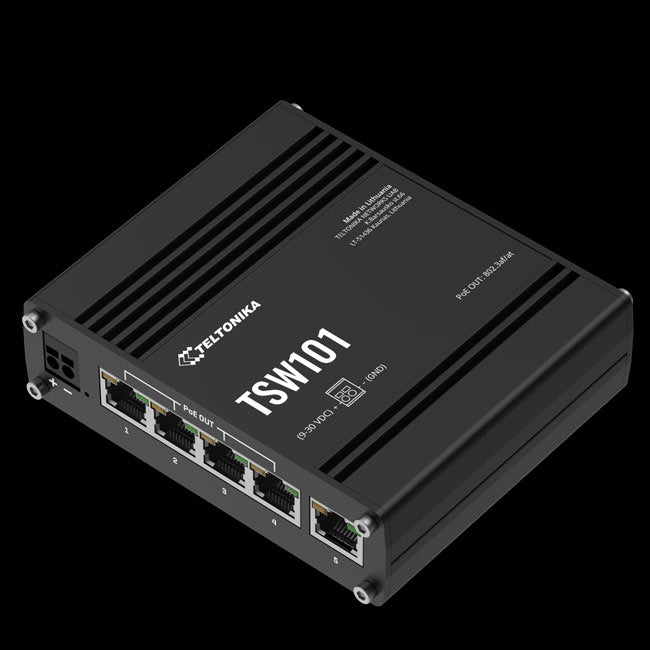 Teltonika TSW101 Automotive POE+ Switch, 4x PoE Ports, 5 x Gigabit Ethernet Ports with speeds of up to 1000 Mbps, PSU exclude (2)