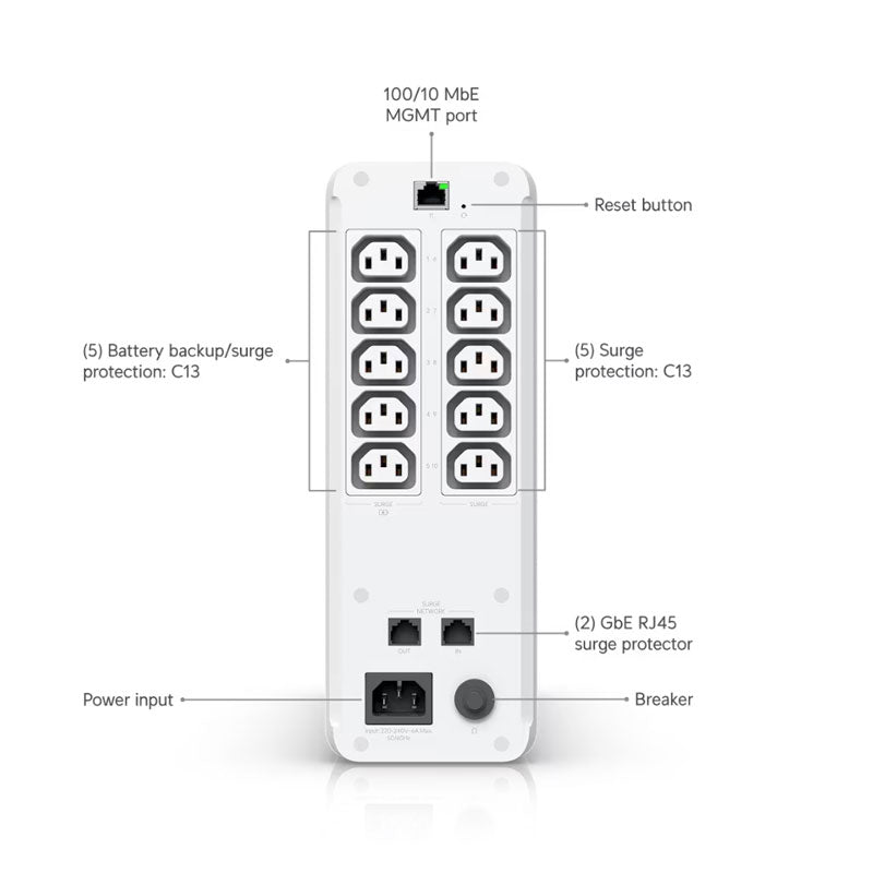 UPS-Tower Ubiquiti UniFi Managed 1kVA Uninterruptible Power Supply with 10 outlets and hot swappable battery By Ubiquiti - Buy Now - NZ $412.39 At The Tech Geeks New Zealand