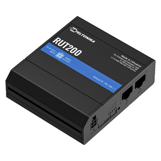 Teltonika RUT200 Industrial Cellular Router, WAN Failover, Compact and Reliable Industrial 4G LTE Router/Firewall, PSU included By Teltonika - Buy Now - NZ $291.46 At The Tech Geeks New Zealand