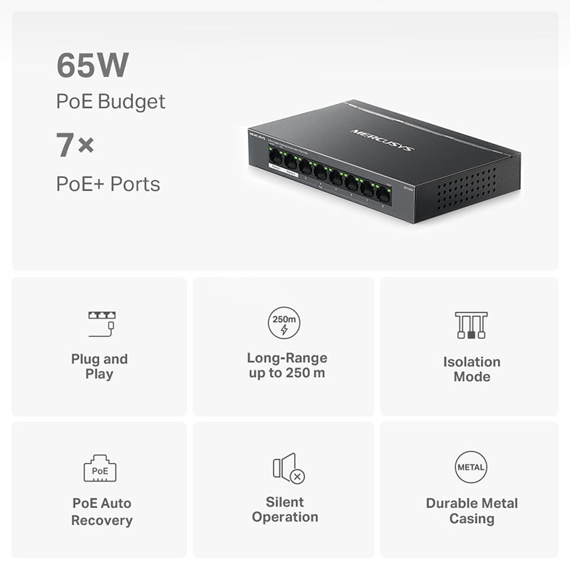 MS108GP Mercusys 8-Port Gigabit Desktop Switch with 7-Port PoE+ (4)