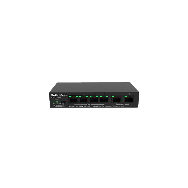 RG-ES106D-P V2 Ruijie Reyee 6 Port 100Mb/s Switch By Ruijie - Buy Now - NZ $93.17 At The Tech Geeks New Zealand