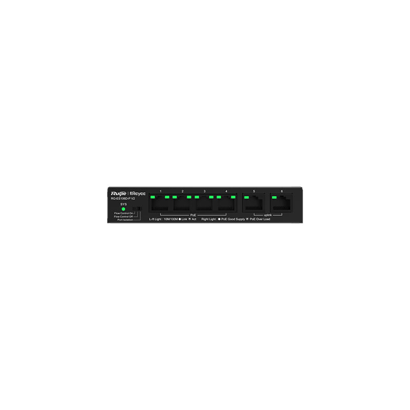 RG-ES106D-P V2 Ruijie Reyee 6 Port 100Mb/s Switch By Ruijie - Buy Now - NZ $93.17 At The Tech Geeks New Zealand