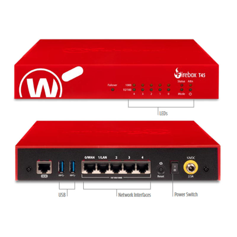 WatchGuard Firebox T45 / T45 PoE / T45 Wireless PoE